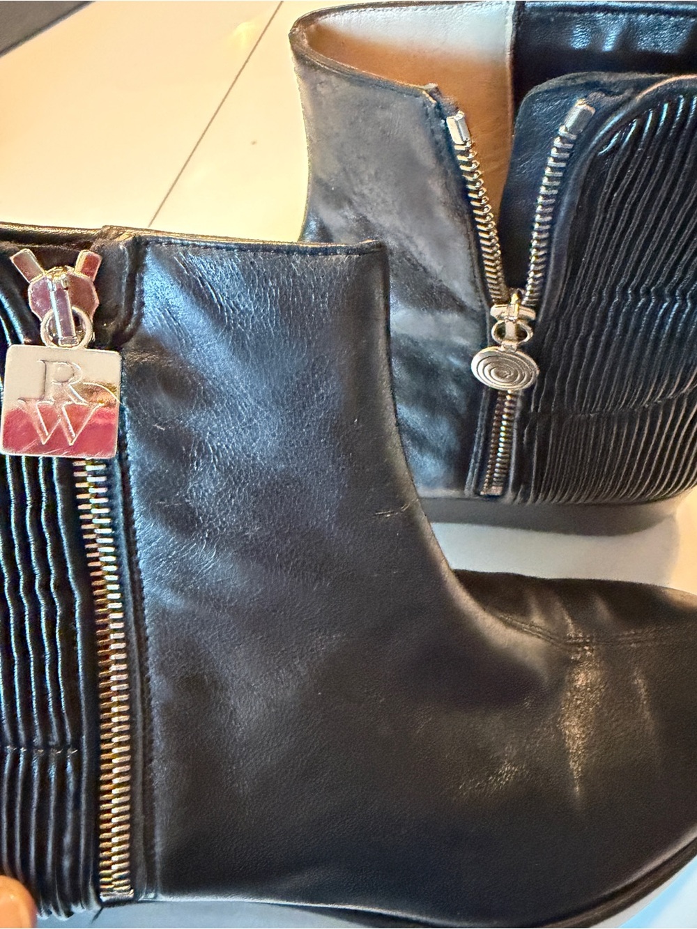 Luxurious ankle boots from Canadian designer Ron White.